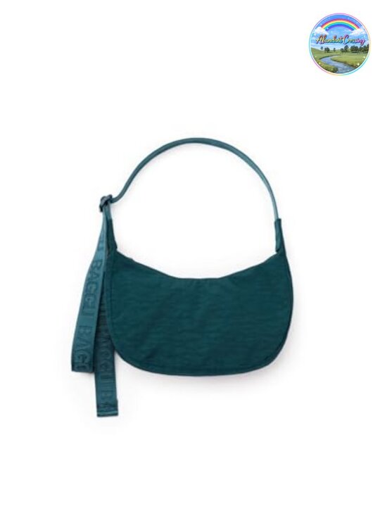 Handbags - Small Nylon Crescent Bag with Crossbody Strap